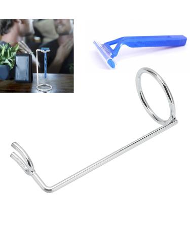 Premium Stainless Steel Safety Razor Stand | Non-Slip Base & Shaving Brush Holder | Ideal for Home & Travel - International Shipping - Buy Online on SooperMarket.com