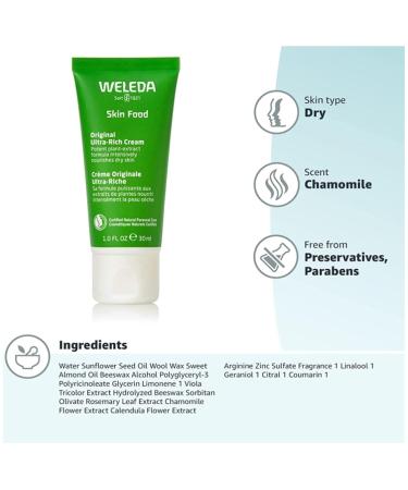 Weleda Skin Food Original Ultra-Rich Body Cream - 1 Fl Oz | Plant-Rich Moisturizer with Pansy Chamomile & Calendula | International Shipping Available - Buy Online on SooperMarket.com