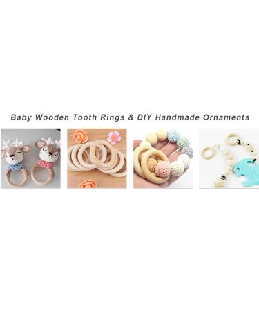 Akozon Baby Teether Toys - 10pcs Natural Wooden Teething Rings & Bracelets | Safe Baby Teething Accessories | Ideal DIY Craft - Buy Online on SooperMarket.com