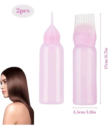 2pcs Pink Root Comb & Oil Applicator Bottle for Hair Treatment at Home - Buy Online on SooperMarket.com