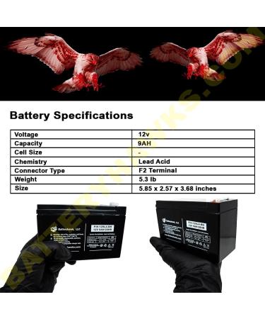 Buy UB1290-F2 Battery 12V 9AH SLA Lead Acid for PS1290 PS-1290 PS-1280 LP12-8.5 - International Shipping Available - Buy Online on SooperMarket.com