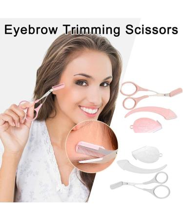 Jkapagzy Women's Eyebrow Trimming Scissors & Comb - Professional Brow Accessories for Perfect Eyebrows - Rose Color - Buy Online on SooperMarket.com