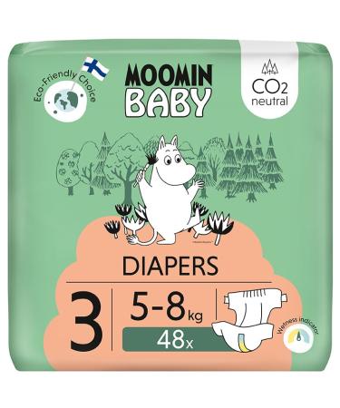 Muumi baby ko diapers size 3 5-8 kg 48 pieces soft premium diapers |Soft and skin -friendly breathable absorbent no unnecessary chemicals |Size 3 (48 pack)