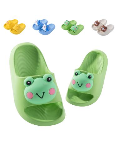 Flat-flopes flat summer slippers young girls shower bathing shoes beach mild slipper parent-child sandals light anti-slip bathing flaps 23 EU frog green