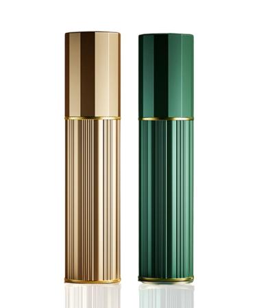 BRARIOS Perfume Atomiser Refillable 2 Pcs Travel Size Portable Atomiser Spray Mini Empty Perfume Bottle Leak Proof Cologne Dispenser for Women and Men 5ml (Gold&Green)