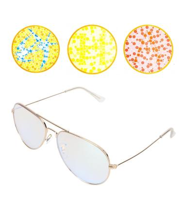 Red Green Color Blind Glasses - Lightweight Golden Frame for Color Weakness Correction | Durable for Men & Women | Indoor & Outdoor Use - Buy Online on SooperMarket.com