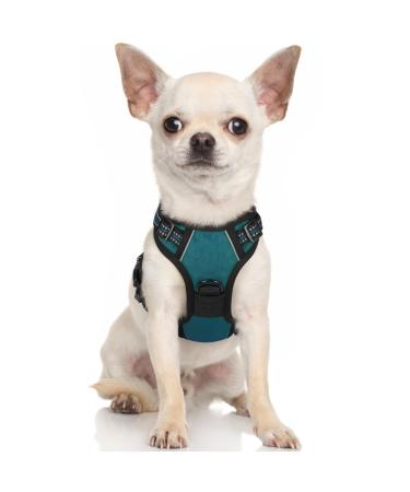 Rabbitgoo dog harness Small dog anti -train cuddling dog with control no pull adjustable dog harness large dogs breathable reflex stripes breast harness dog safe guide dark green xs XS (1 Pack) dark green
