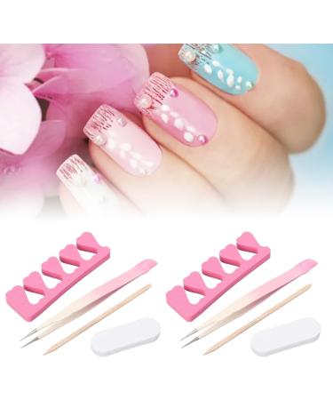 2 Set Nail Tweezers Nail Art Tweezers Straight Tip Nail Tweezers Rhinestone Pickers Manicure Nail Art Tool Set with Finger Separator Sponge Sanding Bar for - Buy Online on SooperMarket.com