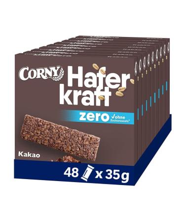 Oat bar Corny Haferkraft Zero Cocoa no added sugar 125 kcal per bar vegan 48x35g