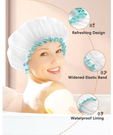 Mikimini White Shower Hood for Women & Girls - 2-Pack Double Waterproof Reusable & Washable Soft & Convenient - Buy Online on SooperMarket.com