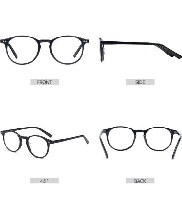 ZENOTTIC Vintage Round Glasses Frame - Retro Clear Lens Nerd Glasses for Men & Women - C3 Black - Stylish & Prescription-Free - Buy Online on SooperMarket.com