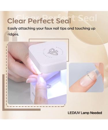 Modelones 4 in 1 Nail Glue Set | Brush On Gel | Rhinestone False Nails Base Gel | Nail Art Kit for Acrylic Nails | UV Lamp Needed | 15ml - 2PCS - Buy Online on SooperMarket.com