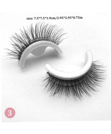 Reusable Self-Adhesive False Eyelashes 3D Makeup Lashes Eyelashes Easy To Put On Handmade False Eyelashes for Women and Girls Eye Makeup Tool 1Pair Style3 - Buy Online on SooperMarket.com