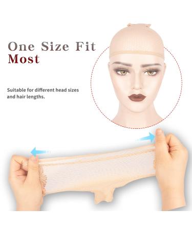 WeKen Beige Mesh Wig Cap Net 4PCS - Open Two End Wig Caps Liner for Women Men Kids - Buy Online on SooperMarket.com