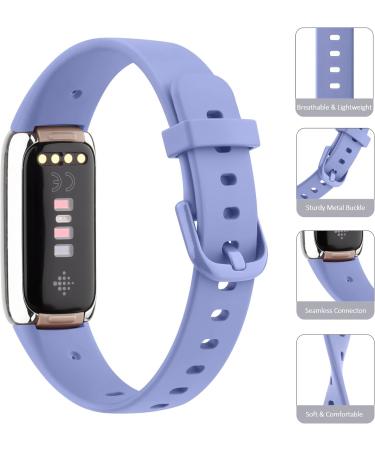3 Pack Silicone Bands for Fitbit Luxe with Screen Protector Case - Women's Sport Replacement Wristbands - White, Pink, Violet - Large - Buy Online on SooperMarket.com