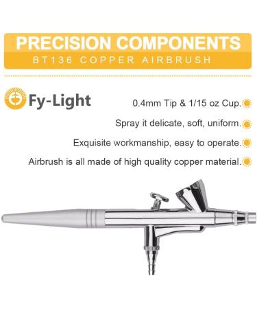 Fy-Light Airbrush Kit with Compressor for Makeup, Tattoos, and Cake Decorating - Black - Buy Online on SooperMarket.com