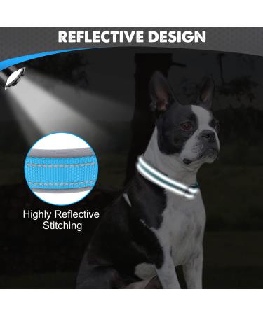 Joytale Softly Padded Neoprene Dog Collar for Medium Dogs - Reflective Nylon Wide Collar in Baby Blue (1 Pack) - Buy Online on SooperMarket.com