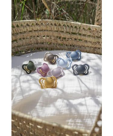 BIBS Couture Collection BPA-Free Baby Pacifiers - Set of 2 Heather Color Soothers (0-6 Months) | Made in Denmark - Buy Online on SooperMarket.com
