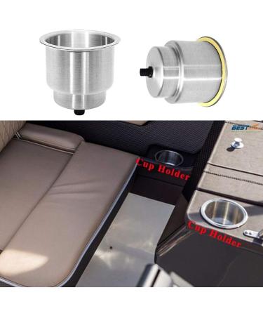 Stainless Steel Boat Cup Holder Inserts (5 Pack) - Marine/RV Camper Drink Holder with Drain - Lucky Seven - Buy Online on SooperMarket.com