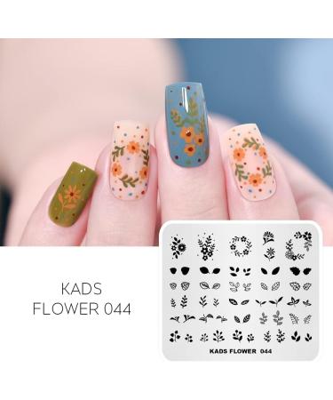 KADS Flower Nature Nail Stamping Plate FL044 - DIY Manicure Stencil Tools - Buy Online on SooperMarket.com