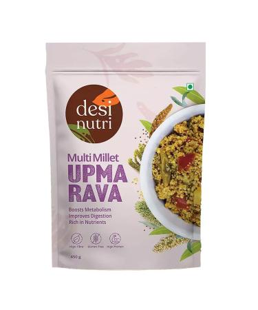 Desi Nutri Multi Millet Upma Rava | Ready to Eat Upma | Millet Upma Mix | Upma Rava- 450 GMS | Rich in Fiber & Calcium