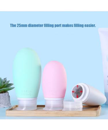 4PC Silicone Travel Bottles 100ml Refillable Portable Containers for Toiletries & Shampoo - Perfect for Travel - Buy Online on SooperMarket.com