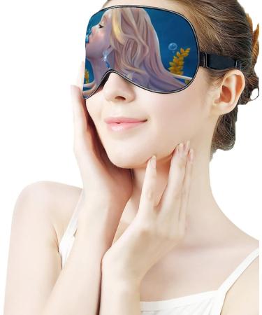 LynaRei Mermaid Sleeping Mask - Girl Under Water Sleep Eye Mask with Adjustable Strap for Blocking Out Light | Soft Blindfold for a Restful Sleep - Buy Online on SooperMarket.com