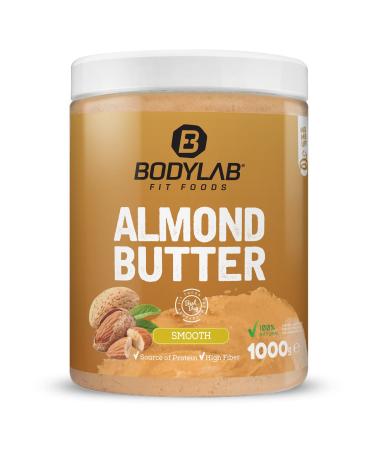 BODYLAB24 Almond butter 1kg smooth almond butter 100% almonds no further additives ideal as a bread spread or pancakes porridge & co vegan