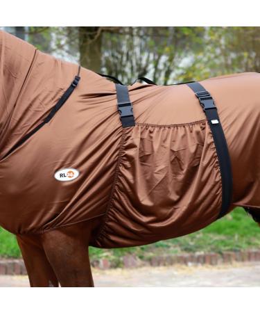 RL24 Eczema Ceiling for Horses | Light Brown | Protective Flying Sheet with Neck & Abdomen | Fine-Meshed Double Closure & Leg Cords | 115cm - Buy Online on SooperMarket.com