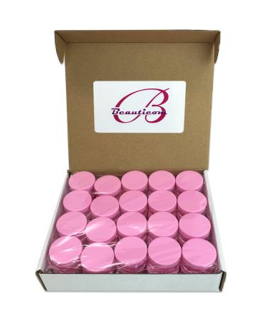 Beauticom 10G/10ML Round Clear Jars (100 Pieces) - Pink Lids for Pills Medication & Beauty | BPA Free - International Shipping Available - Buy Online on SooperMarket.com