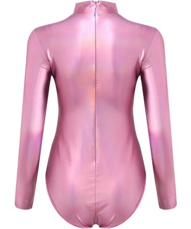 Buy Women's Metallic Liquid Glossy Long Arm Dance Leotard | Stylish Black Jumpsuit for Ballet & Gymnastics - International Shipping Available - Buy Online on SooperMarket.com