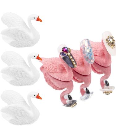Tangger 6PCs Nageltips holder stand flamingo and white swan nail stand holder for nail art diy manicure salon or manicure display