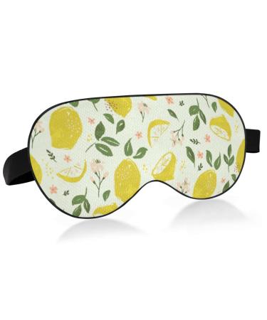 WELLDAY Sleep Mask Yellow Lemons Night Eye Shade Cover Soft Comfort Blindfold Blockout Light Adjustable Strap for Men Women