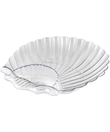 Sovereign Large Clear Plastic Shell Dishes (Pack of 50) - BPA Free Kitchen Essential Perfect for Home Dining Entertaining & Parties