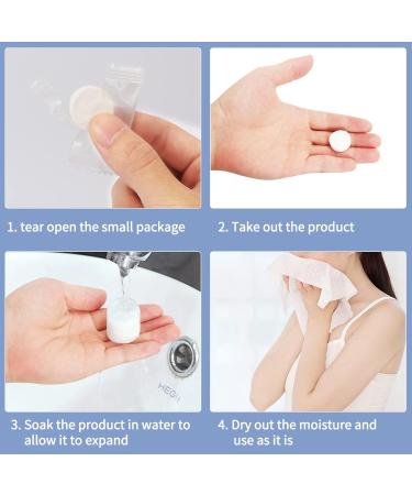 SimPolor 200 Compressed Towels - Portable Disposable Mini Toilet Paper Tablets for Travel Camping and Beauty - Blue & Pink - Buy Online on SooperMarket.com
