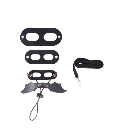 3 pieces of adjustable lizard traction rope climbing pet belt leather wings leash bare styles cool leather wing training linen black