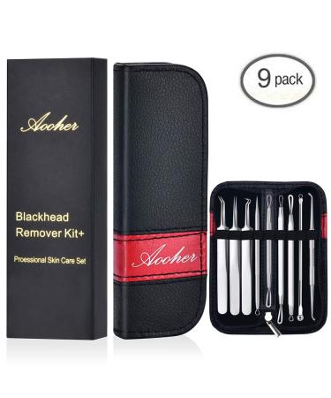 OETUIOW 9pcs Blackhead Remover Tool Kit - Professional Pimple Comedone Extractor Set for Pimples, Blackheads, Zit Removal - Forehead, Facial, and Nose - Buy Online on SooperMarket.com