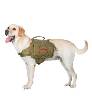 OneTigris Mammoth Dog Backpack 2.0 Version Tear Camping Hiking Dog Backpack for M/L Size Dogs (M Coyote Brown) M Coyote Brown