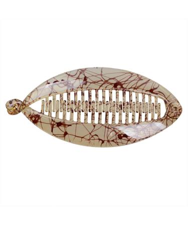 Ancllo Large Banana Hair Clips - Fish Shape Hair Accessories for Women & Girls - 2 Coffee Brown Clips with Rounded Edges - Buy Online on SooperMarket.com