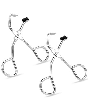 Refill Pad Eyelash Curler Makeup Tool Eyelash Curler No Pinching Mini Eyelash Curler for All Eye Shapes Women Girls Silver