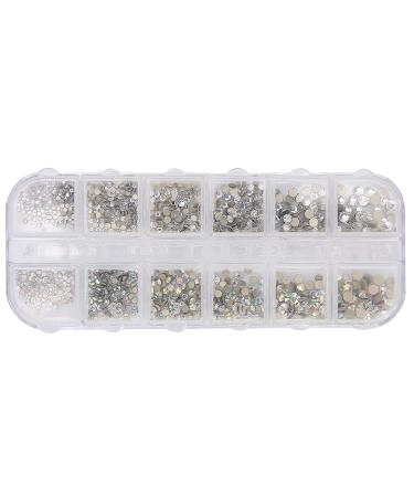 Nail Art Rhinestones ANGGREK Nail Art AB Crystal Rhinestones Colorful Flatback Glass Nail Decoration DIY Manicure Accessory(1#)
