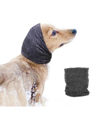 Pattepoint Dog Snood Dog Grooming Ear Muffs Noise Protection Dog Neck and Ears Warmer Headwear for Comfort Anxiety Relief and Calming Dog Ear Protectors Pet Cat Dog Hoodie Grey M M Grey