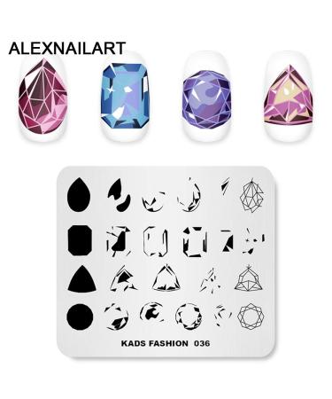4-Piece Nail Stamping Plate Set - Leaf Watermelon & Gem Patterns for DIY Nail Art | International Shipping - Buy Online on SooperMarket.com
