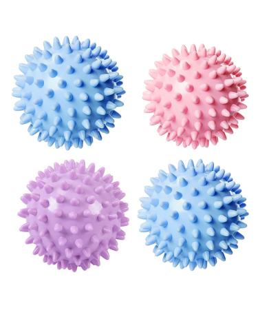 Bienstylife Reusable Laundry Dryer Balls - Eco Friendly Fabric Softener Alternatives Soften and Fluff Laundry Wrinkle Release(Set of 4 Random Color) Light Series