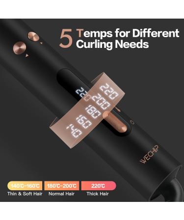 360 Rotating Automatic Hair Curler with Nano Titanium Coating - Large Barrel Curling Wand 32mm - LCD Display 140-220 C - Ideal for Long Medium Hair - Buy Online on SooperMarket.com