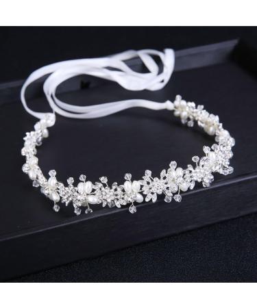 JSGHGDF Party Headband Flower Hairband s Headpiece Girls Headdress Bridal Shower Hair Accessories Silver - Buy Online on SooperMarket.com
