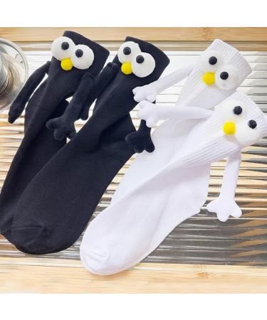 Novelty Magnetic Suction Couple Socks | 3D Funny Holding Hands Design | Cotton Breathable | 1 Pair White - Buy Online on SooperMarket.com