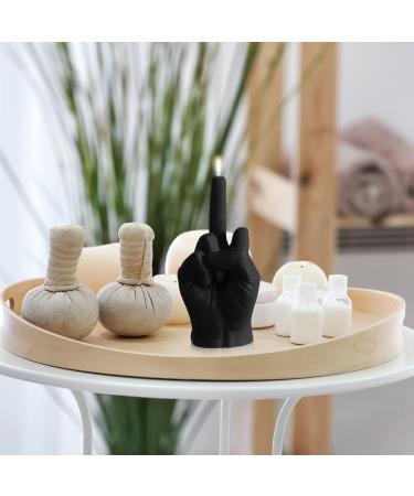 GroBro7 Middle Finger Candle - Danish Pastel Fragrance Natural Soy Wax & Pine Incense Sticks | Unique Aromatherapy Room Decoration & Gift for Desk Parties & Housewarming (Black) - Buy Online on SooperMarket.com
