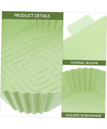 Cabilock Air Fryer Pan Air Fryer Silicone Liner Non-Stick Silicone Pot Reusable Square Cooking Pot Green 24X19.5X5CM - Buy Online on SooperMarket.com