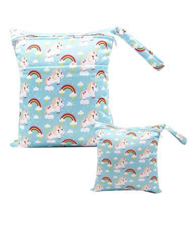 Egurs diaper bag for on the go Wetbag 1 piece large + 1 piece medium rainbow horse